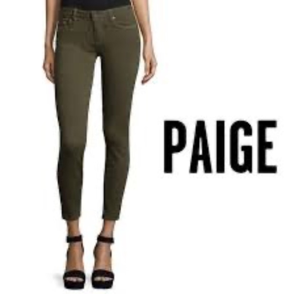 PAIGE Green Soft Jimmy Jimmy Skinny Jeans - Picture 1 of 7